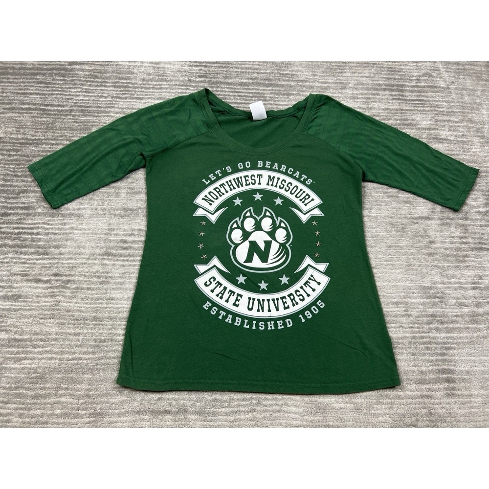 Northwest Missouri Bearcats Top Womens XL Green Creative Apparel Short Sleeve